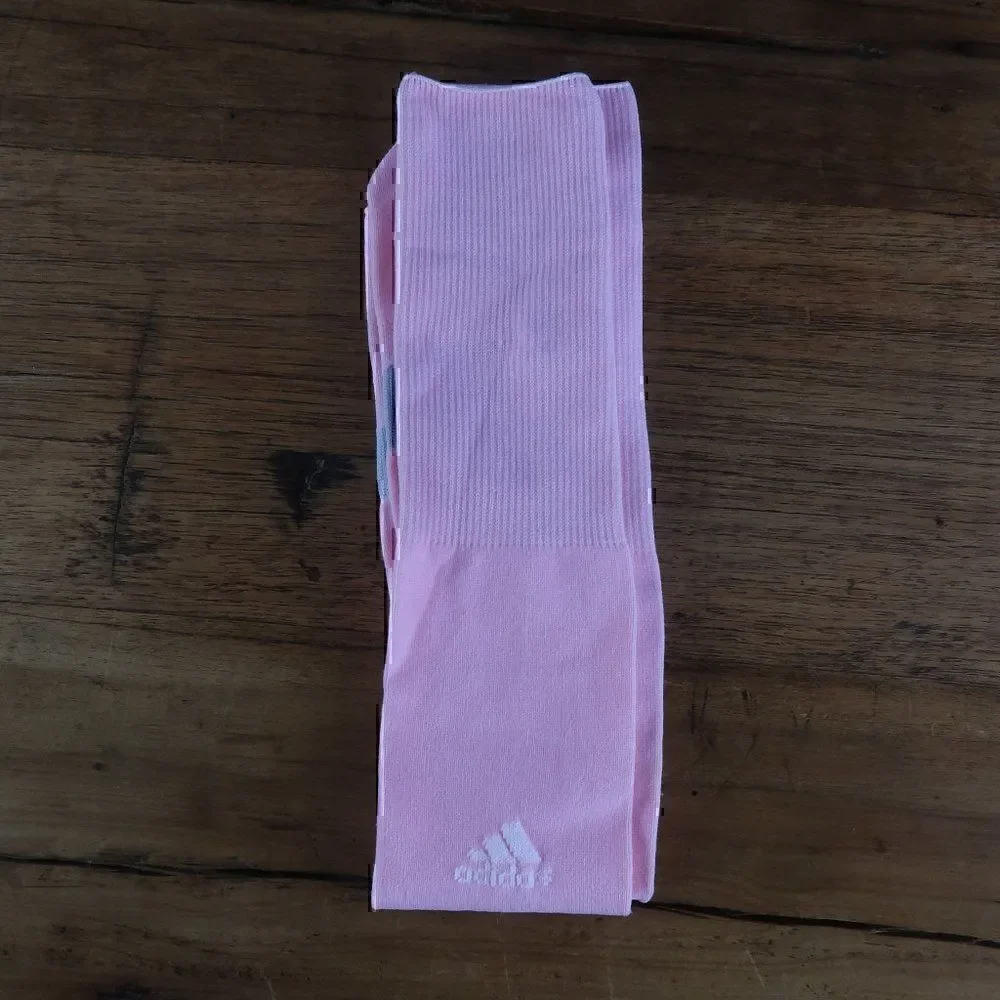 ADIDAS PINK KNEE SOCKS FOR SOCCER POWERLIFTING SIZE 5-9 SHOE SIZE SMALL NWOT